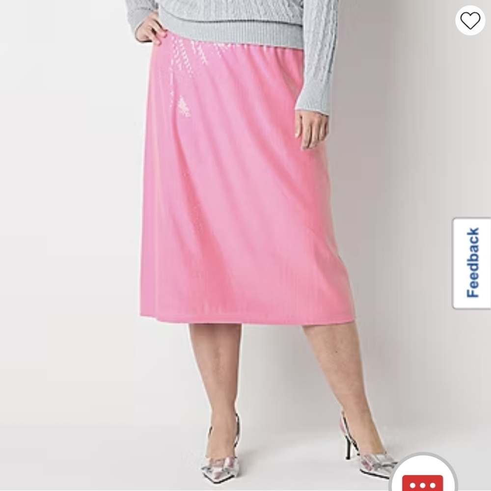 St. John Vibrant Pink Midi Skirt